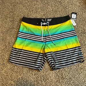 PacSun Men’s Striped Board Shorts Swim Trunks Size 38 NWT